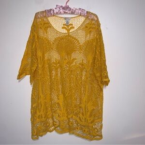 Elegant Yellow Lace Top EST. 1946 Large